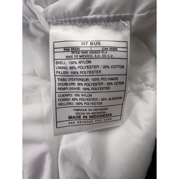 Vintage Nike Jacket Big Logo Hooded Bomber Puffer Coat 90s Black White Sz L - Picture 12 of 14